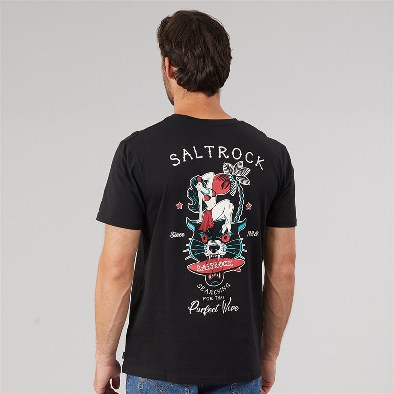 Saltrock Mens Purfect Wave T-Shirt Black - Image 3