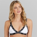 Reebok Womens Dotty Logo Cotton Triangle Bra White
