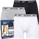 Reebok Mens Ainslie Performance Three Pack Medium Trunks Black/Grey Marl/White