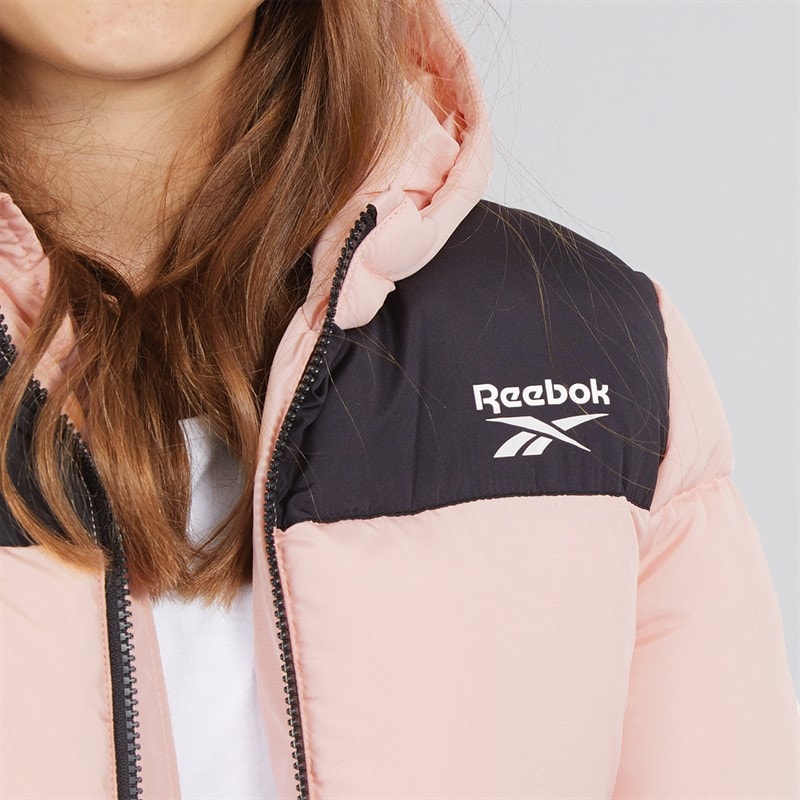 Reebok Junior Girls Padded Hooded Jacket Pink - Image 5