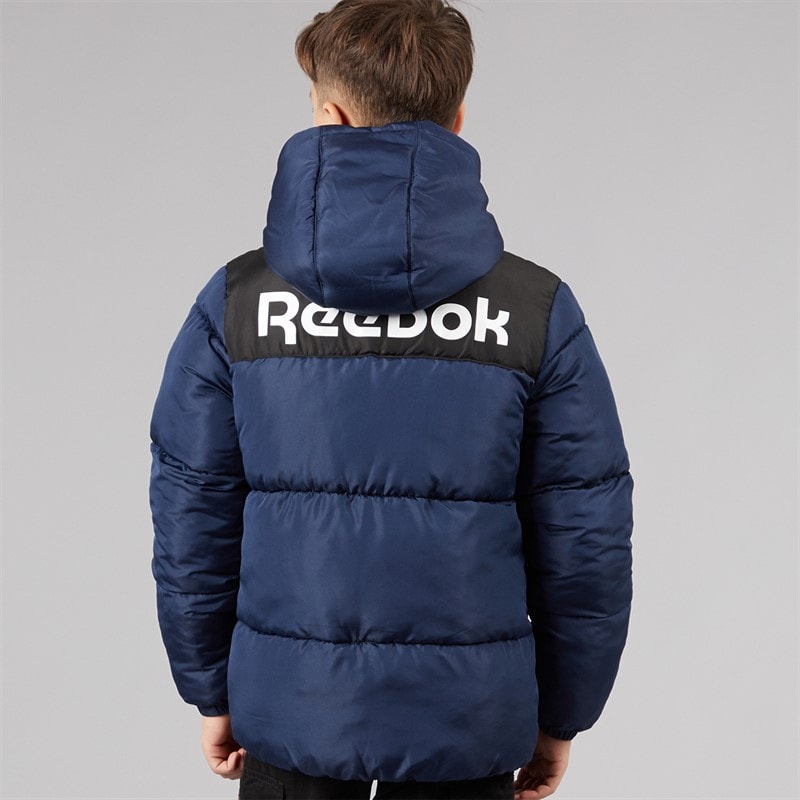 Reebok Junior Boys Padded Hooded Jacket Navy - Image 2