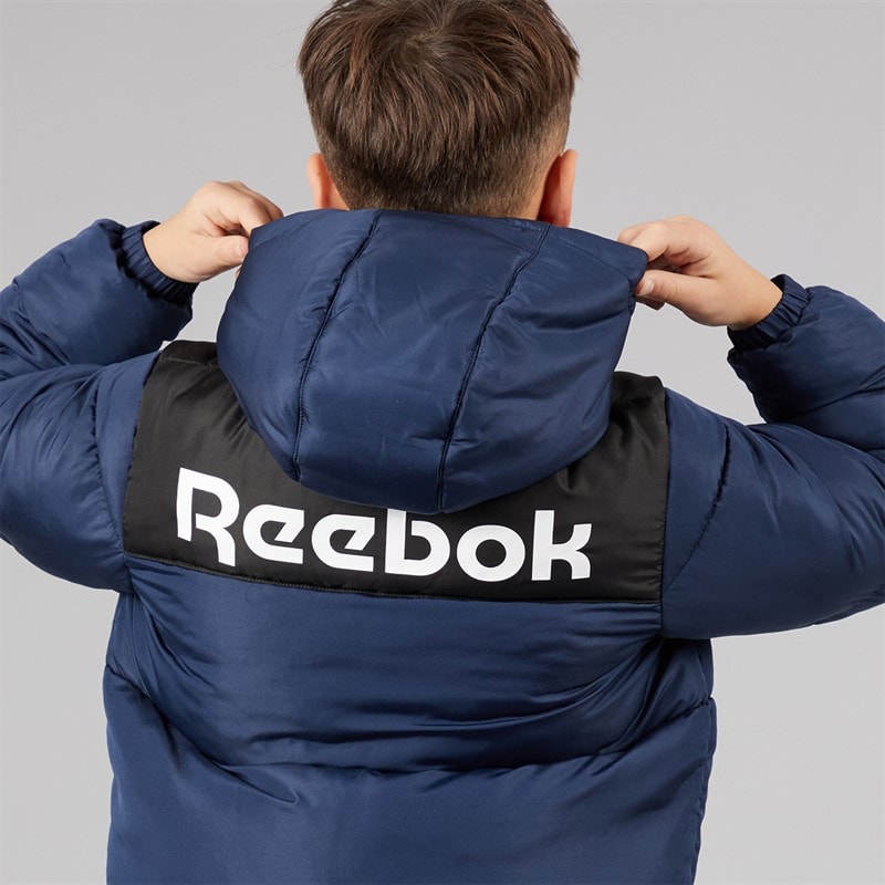 Reebok Junior Boys Padded Hooded Jacket Navy - Image 3