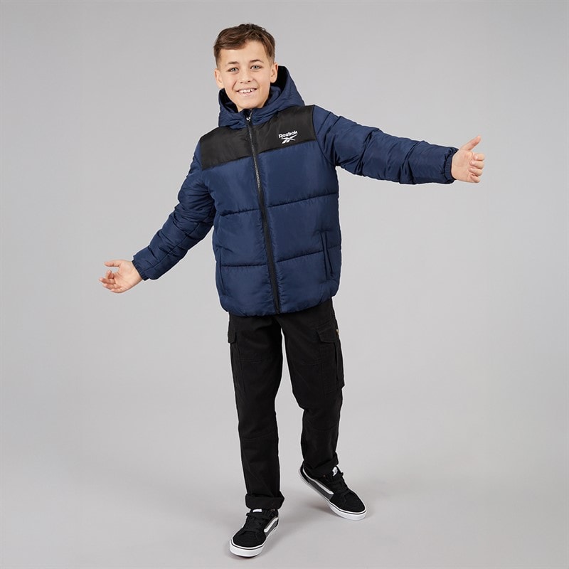 Reebok Junior Boys Padded Hooded Jacket Navy - Image 4