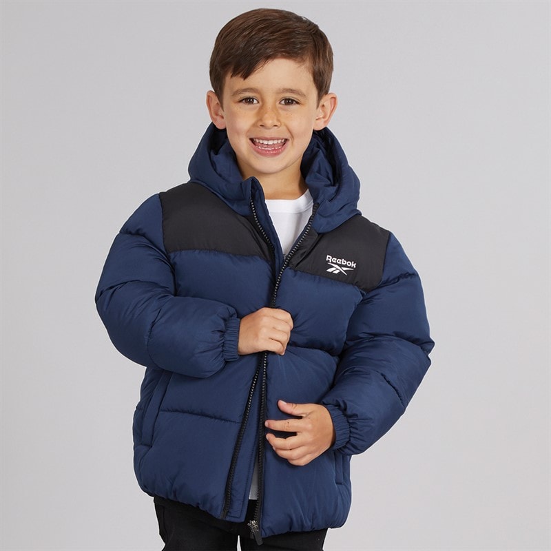 Reebok Boys Padded Hooded Jacket Navy - Image 3