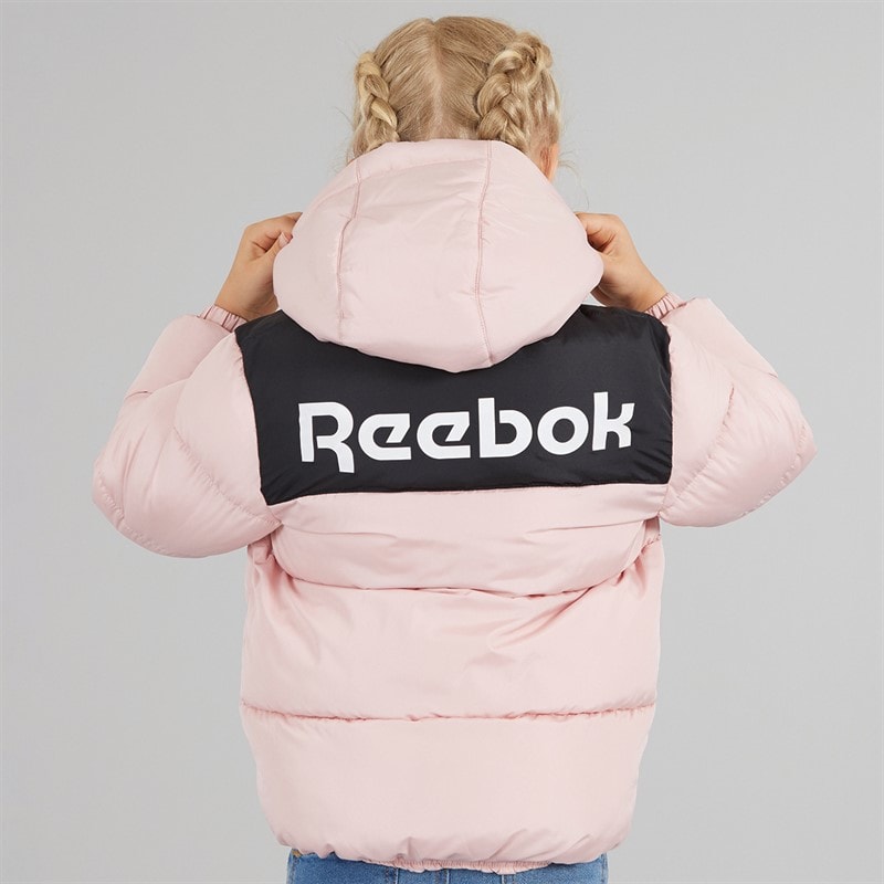 Reebok Girls Padded Hooded Jacket Pink - Image 2