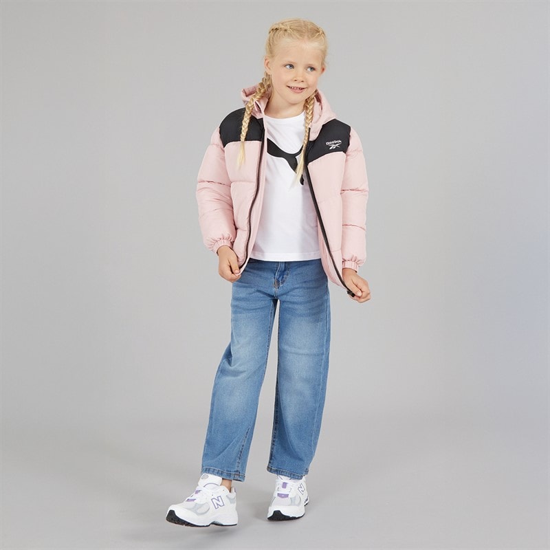 Reebok Girls Padded Hooded Jacket Pink - Image 4
