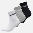 Reebok Three Pack Cushioned Quarter Socks 03 White/Grey/Black