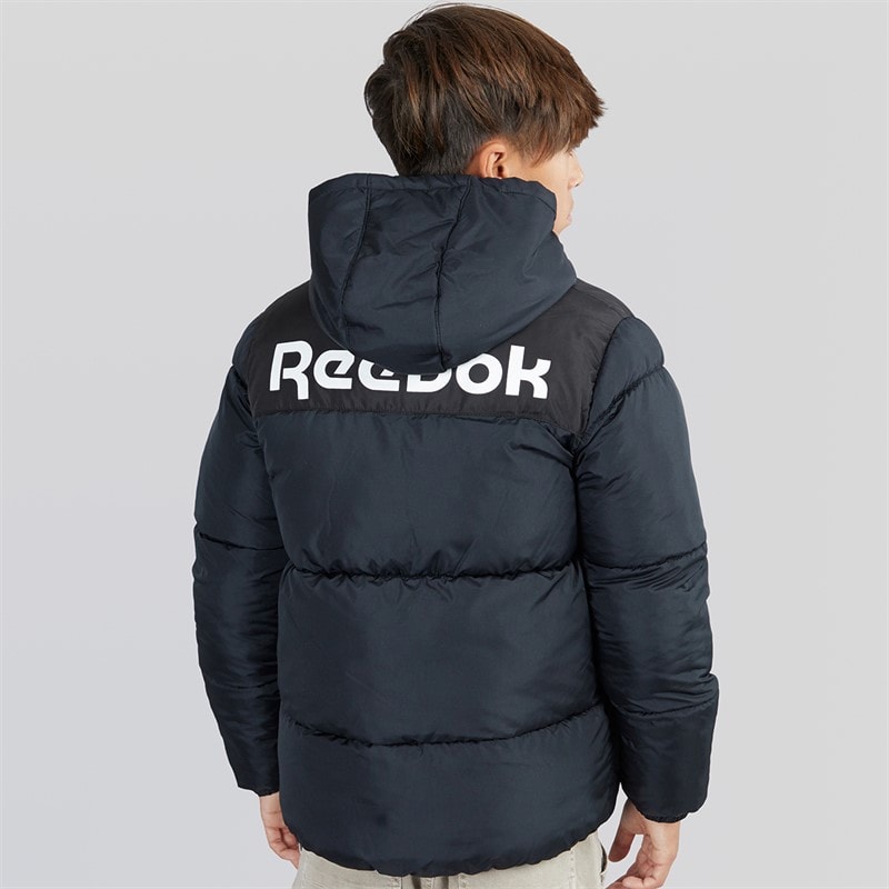 Reebok Junior Boys Padded Hooded Jacket Black - Image 2