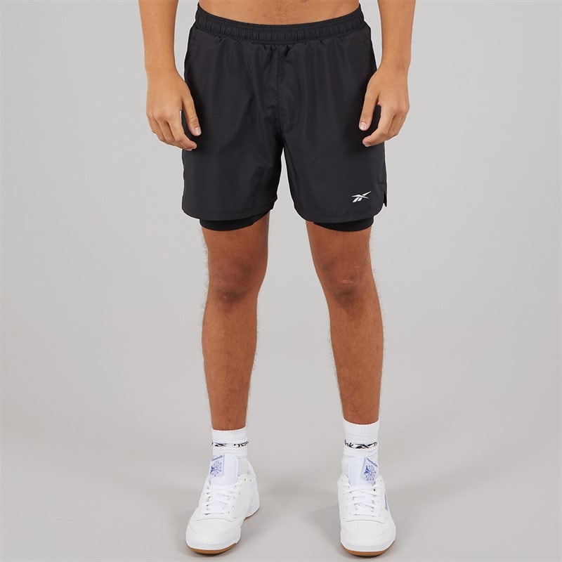 Reebok Mens Athlete Hype 2-In-1 Shorts Black - Image 2