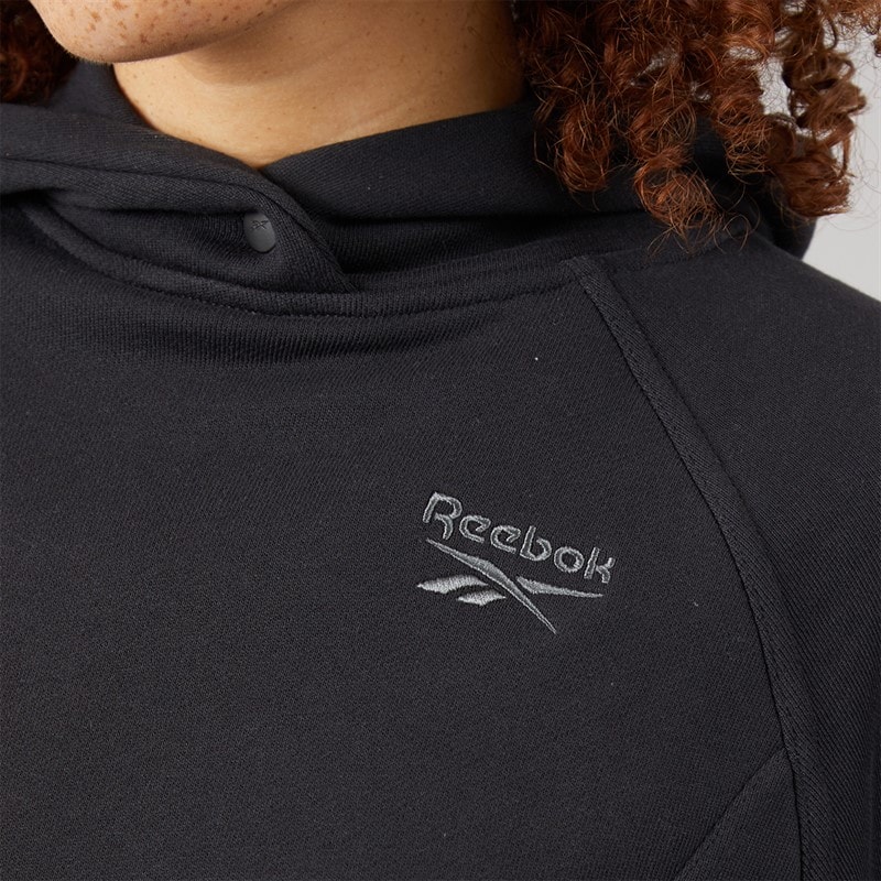 Reebok Womens Icon Elements French Terry Hoodie Black - Image 5