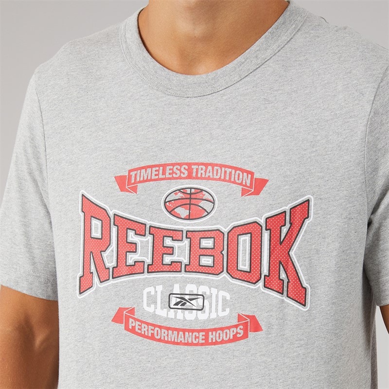 Reebok Mens Graphic Series Tradition T-Shirt Heather Grey - Image 3