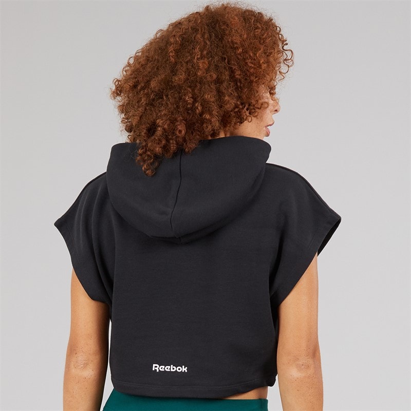 Reebok Womens Crop Hoodie Black - Image 2