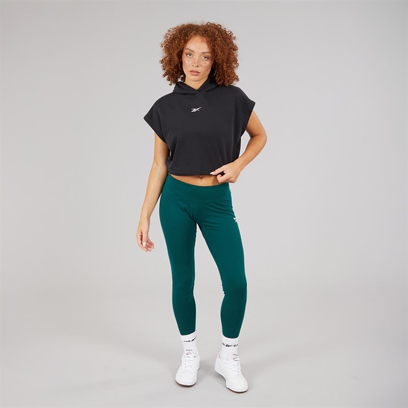 Reebok Womens Crop Hoodie Black - Image 3
