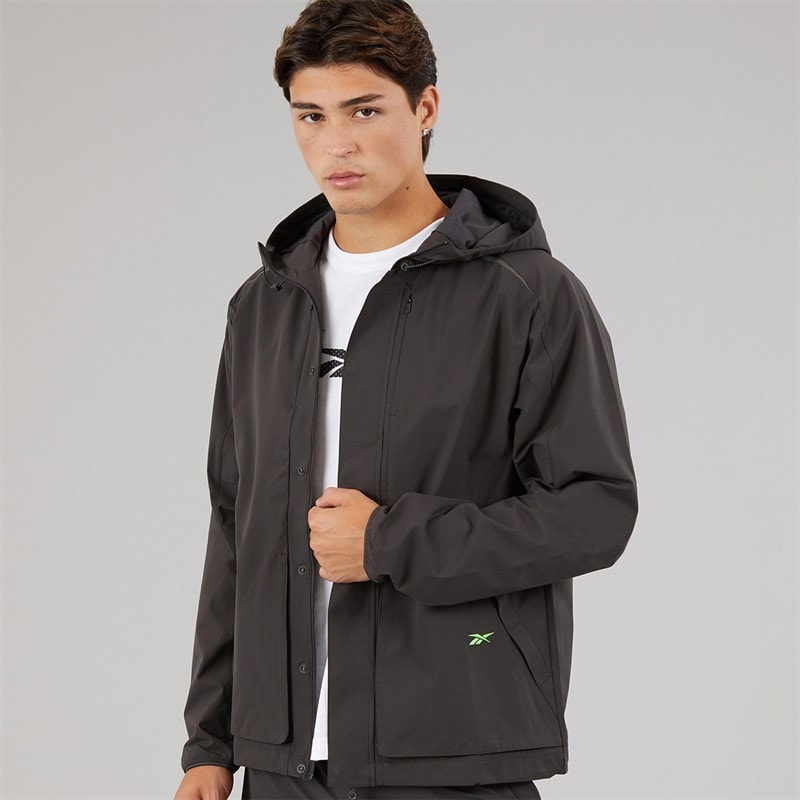 Reebok Mens RBK Lab Tech Water Resistant Jacket Washed Black - Image 3