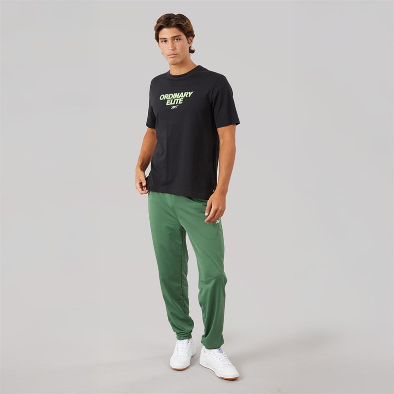 Reebok Mens Identity Vector Logo Knit Track Pants Escape Green - Image 4