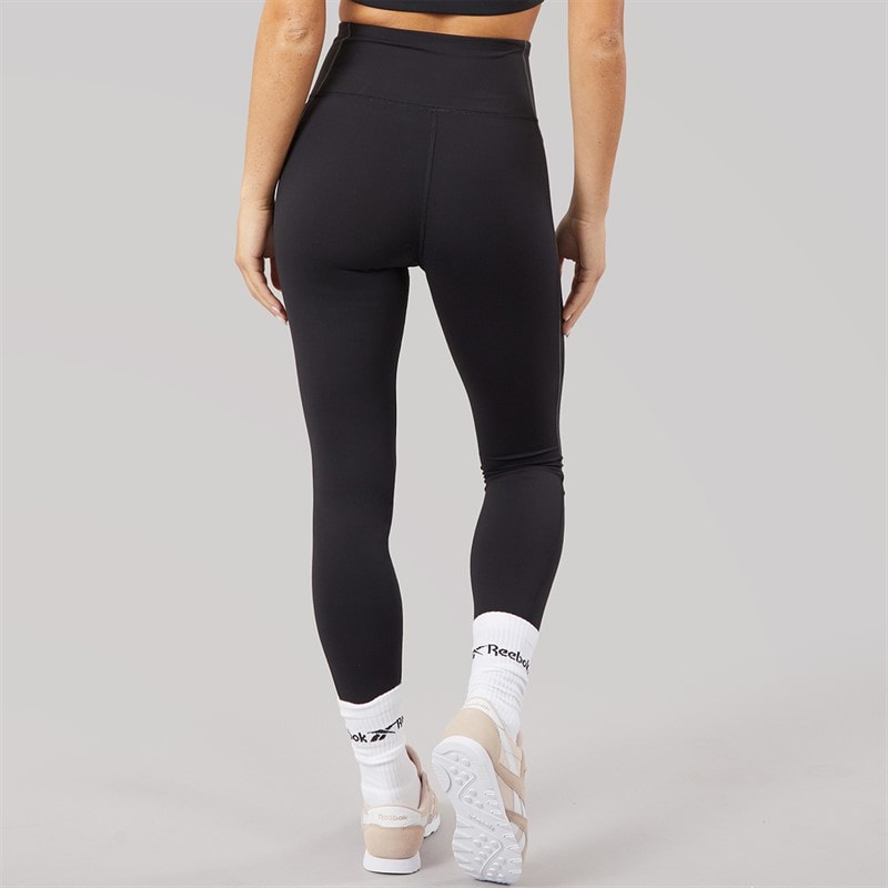Reebok Womens Lux High Waisted RBK Fire+ Tight Leggings Black - Image 2