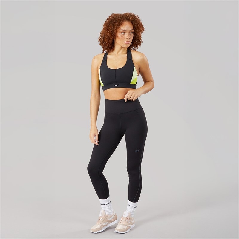 Reebok Womens Lux High Waisted RBK Fire+ Tight Leggings Black - Image 4