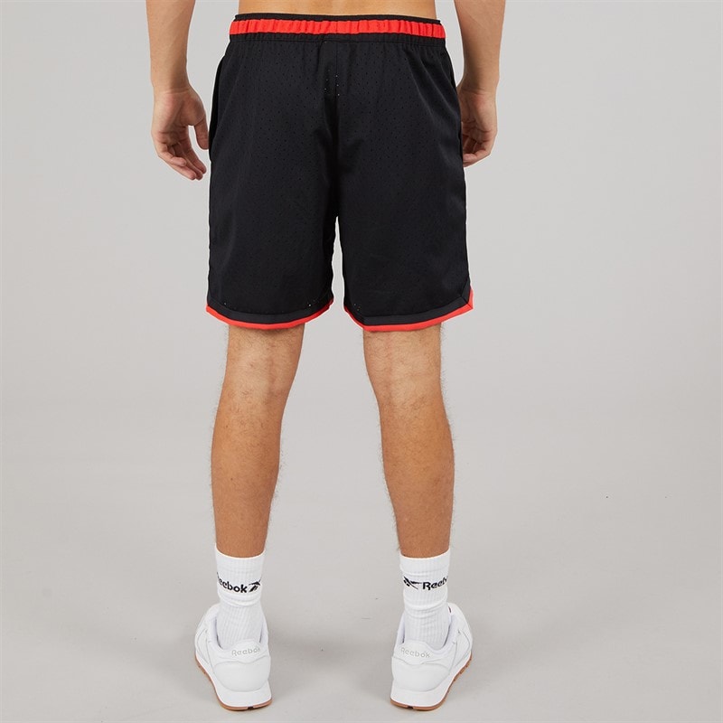 Reebok Mens Reebok Basketball 7 Inch Transition Shorts Black/Energy Red - Image 3