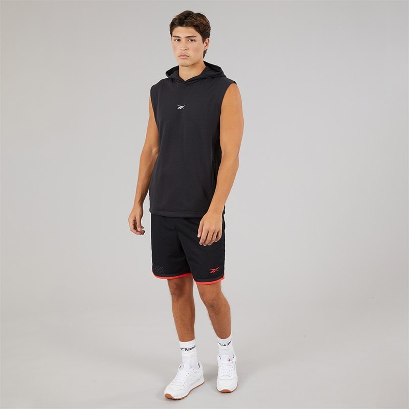Reebok Mens Reebok Basketball 7 Inch Transition Shorts Black/Energy Red - Image 4