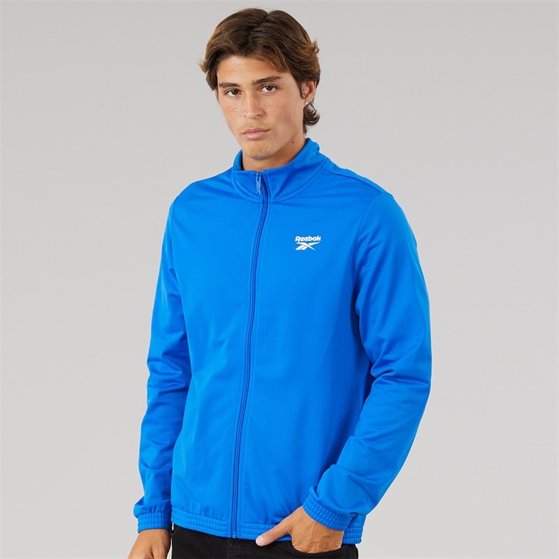 Reebok Mens Identity Vector Logo Knit Track Jacket Optimum Blue - Image 3
