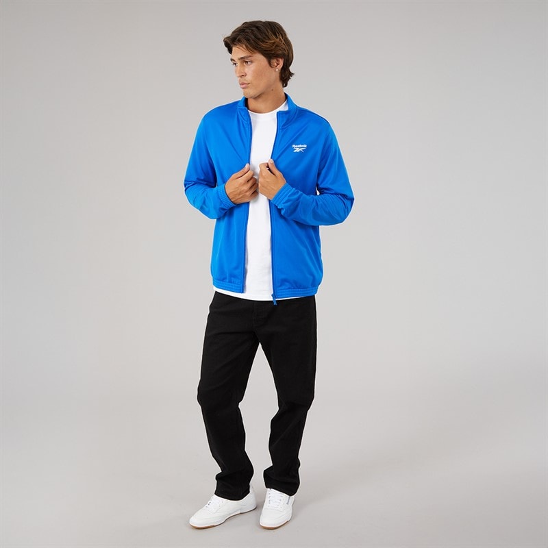 Reebok Mens Identity Vector Logo Knit Track Jacket Optimum Blue - Image 4
