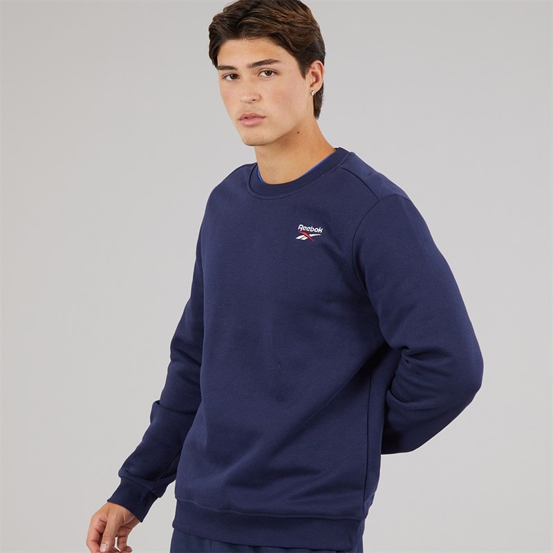 Reebok Mens Reebok Identity Small Logo Fleece Sweatshirt Vector Navy - Image 2