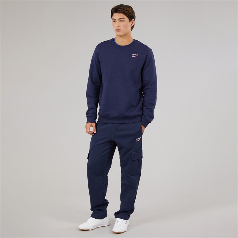 Reebok Mens Reebok Identity Small Logo Fleece Sweatshirt Vector Navy - Image 4