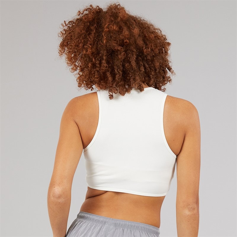 Reebok Womens Wardrobe Essentials Light Support Cotton Sports Bra Top Chalk - Image 2