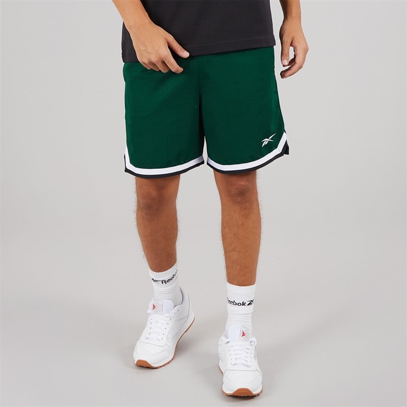 Reebok Mens Basketball 7 Inch Transition Shorts Collegiate Green