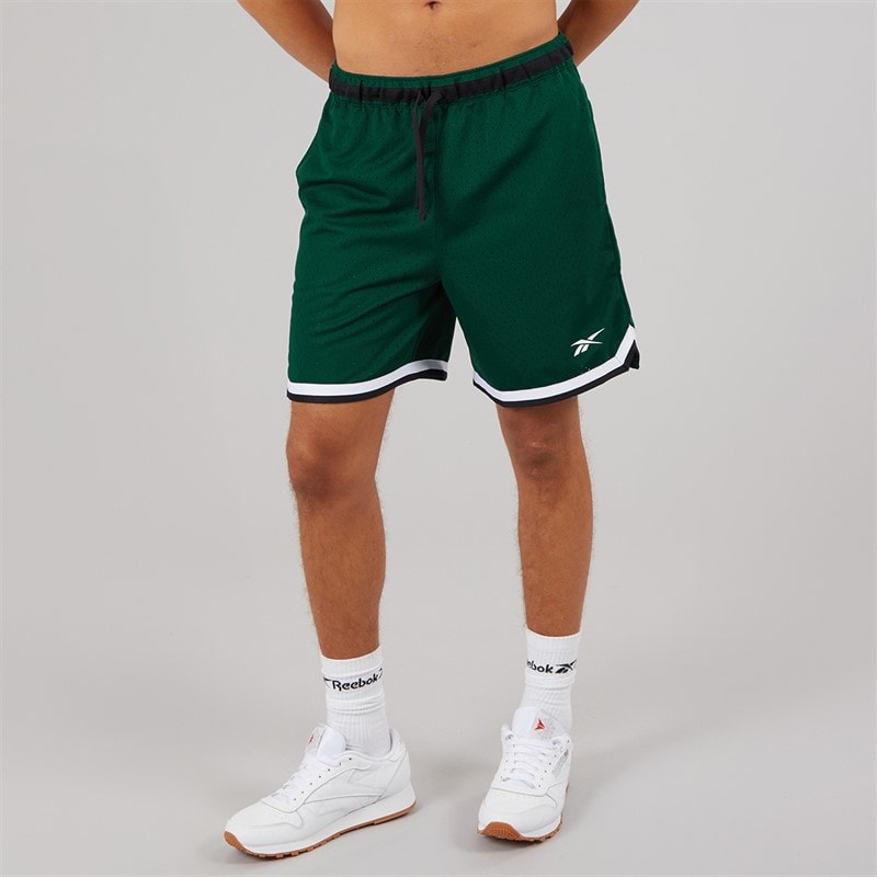 Reebok Mens Basketball 7 Inch Transition Shorts Collegiate Green - Image 2