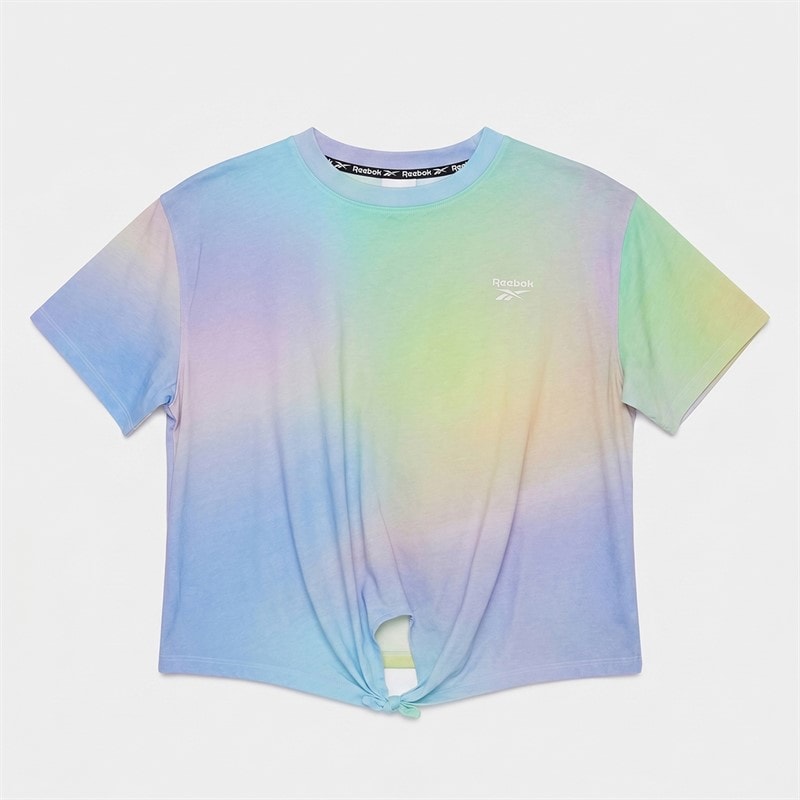 Reebok Girls Tie Dye Crop T-Shirt Multi