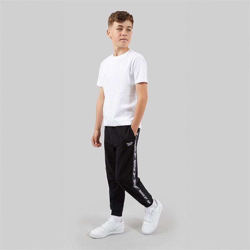 Reebok Boys Taped Joggers Black - Image 4