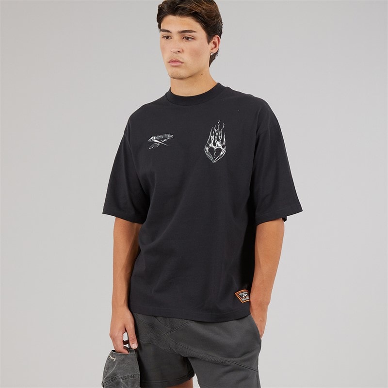 Reebok Mens X Anuel AA T-Shirt Black