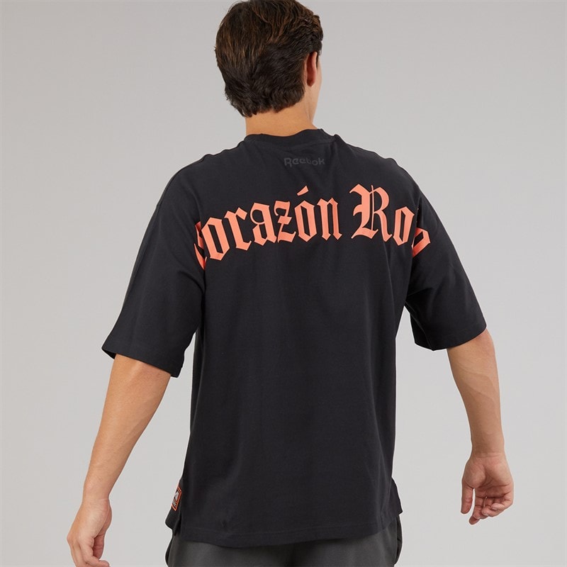 Reebok Mens X Anuel AA T-Shirt Black - Image 2