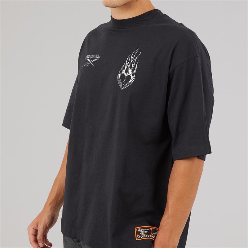 Reebok Mens X Anuel AA T-Shirt Black - Image 3