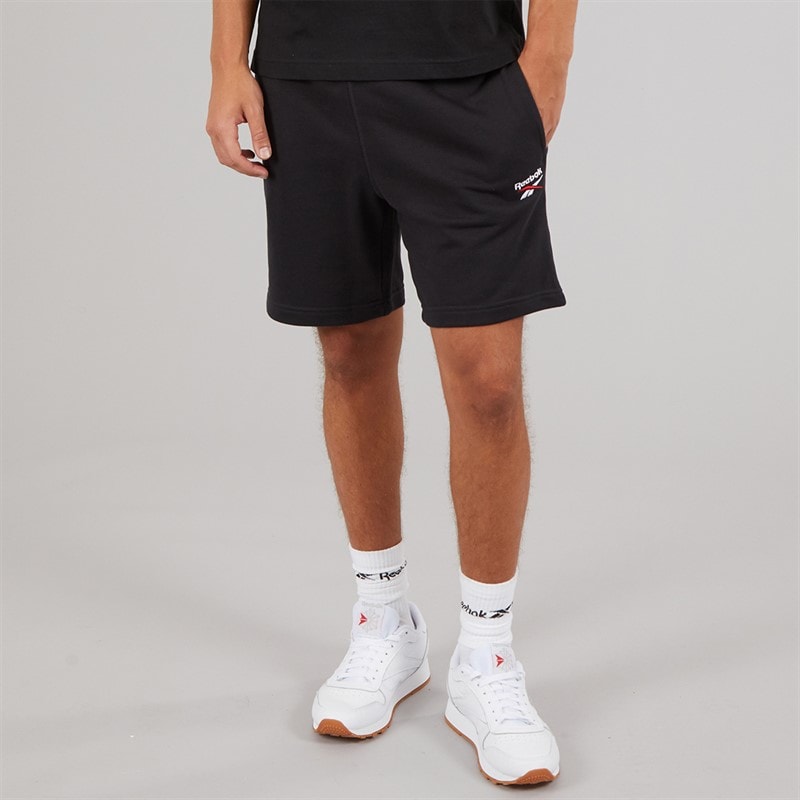 Reebok Mens Reebok Identity Small Logo Shorts Black/White/Vector Red - Image 1