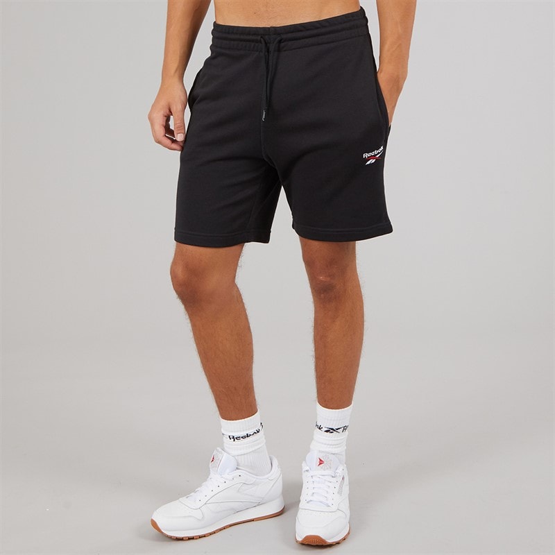 Reebok Mens Reebok Identity Small Logo Shorts Black/White/Vector Red - Image 2