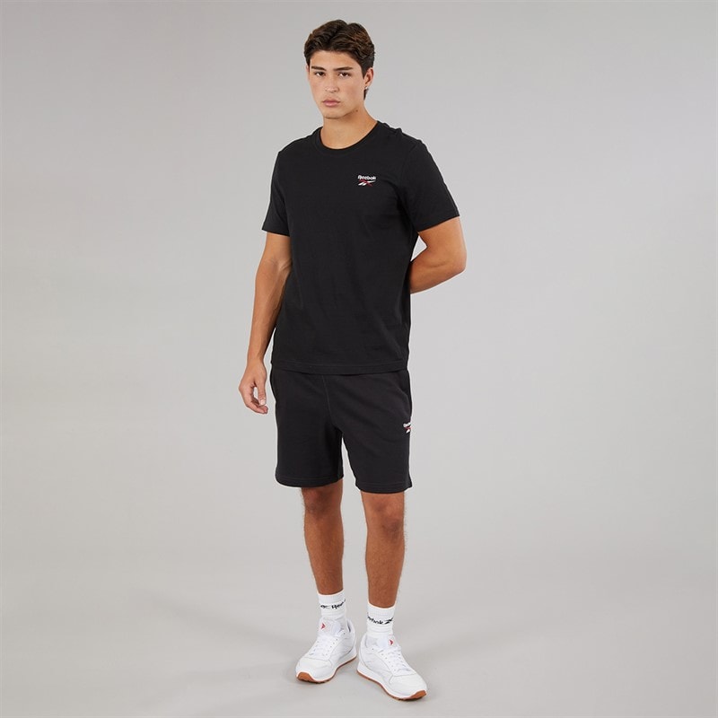 Reebok Mens Reebok Identity Small Logo Shorts Black/White/Vector Red - Image 4