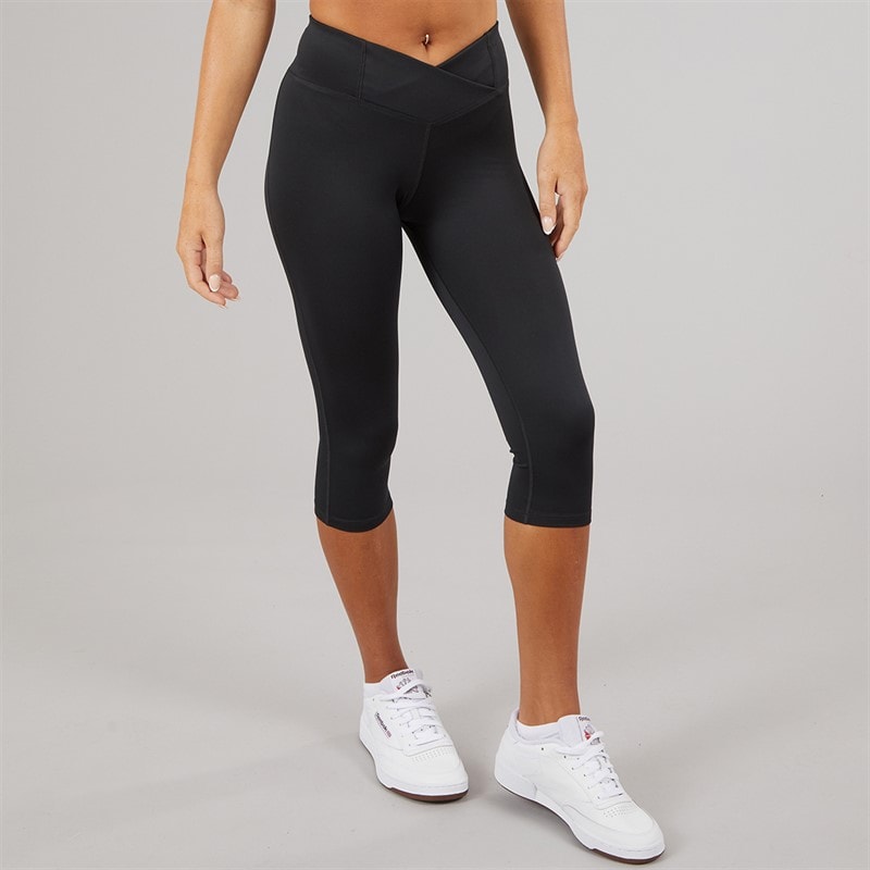 Reebok Womens Workout Ready Basic Capri Leggings Night Black - Image 1