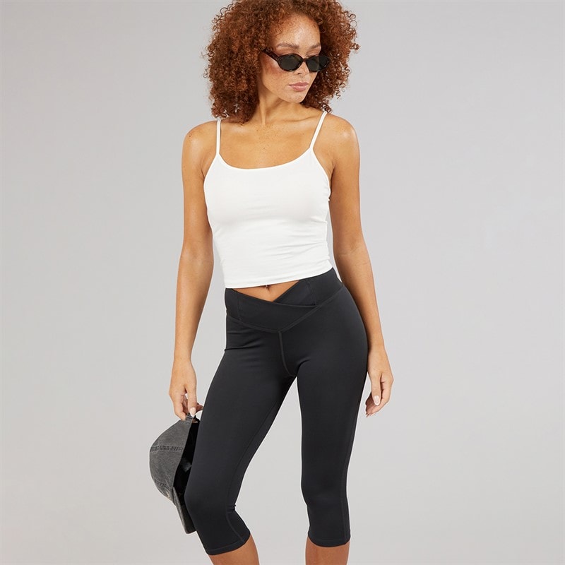 Reebok Womens Workout Ready Basic Capri Leggings Night Black - Image 3