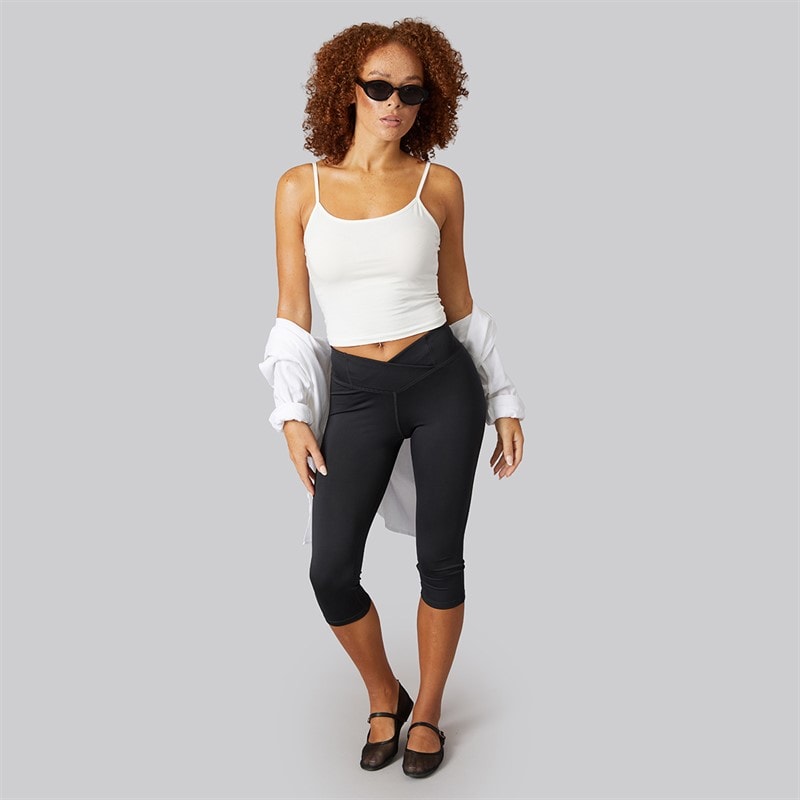 Reebok Womens Workout Ready Basic Capri Leggings Night Black - Image 4
