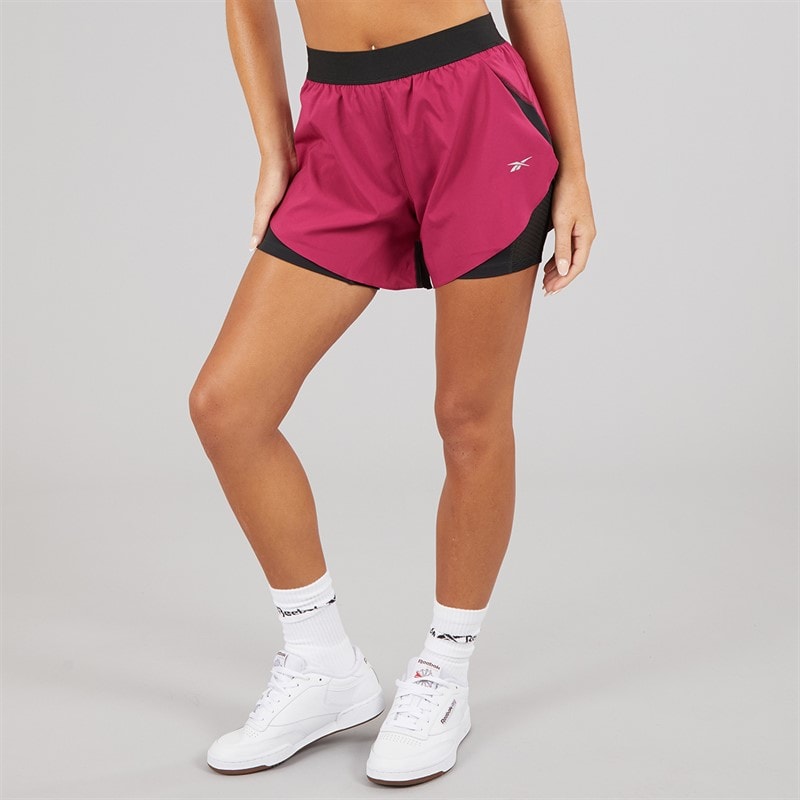 Reebok Womens Running 2-In-1 Shorts Very Berry - Image 1
