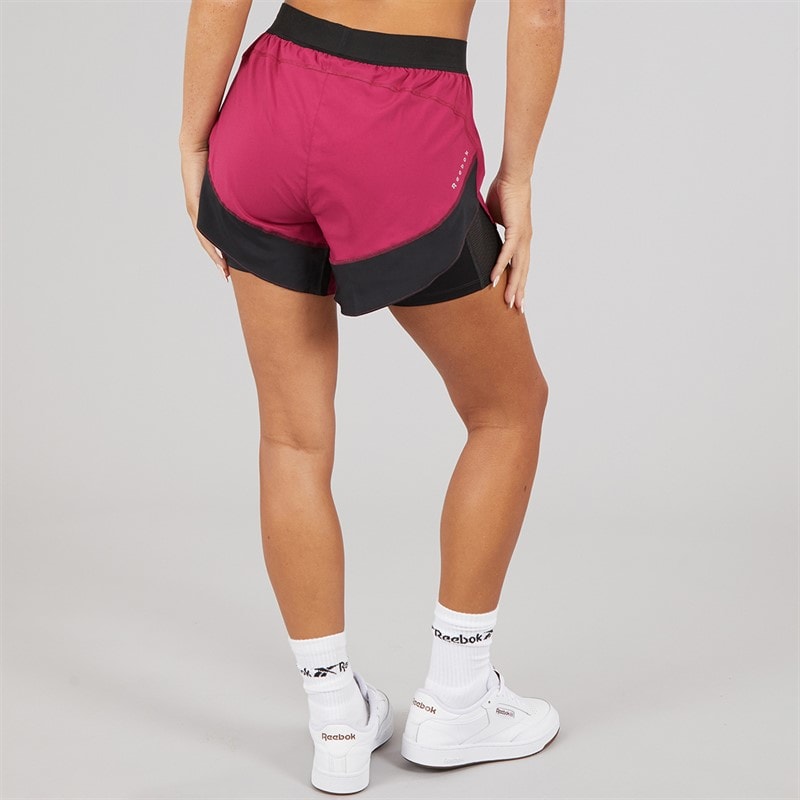 Reebok Womens Running 2-In-1 Shorts Very Berry - Image 2