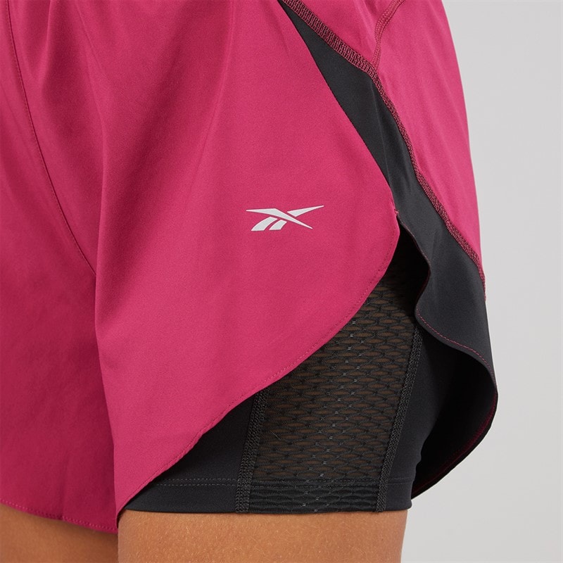 Reebok Womens Running 2-In-1 Shorts Very Berry - Image 3