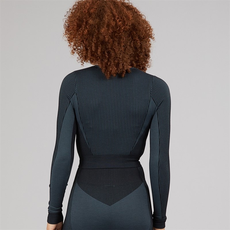 Reebok Womens RBK Lab Seamless Long Sleeve Top Black - Image 2