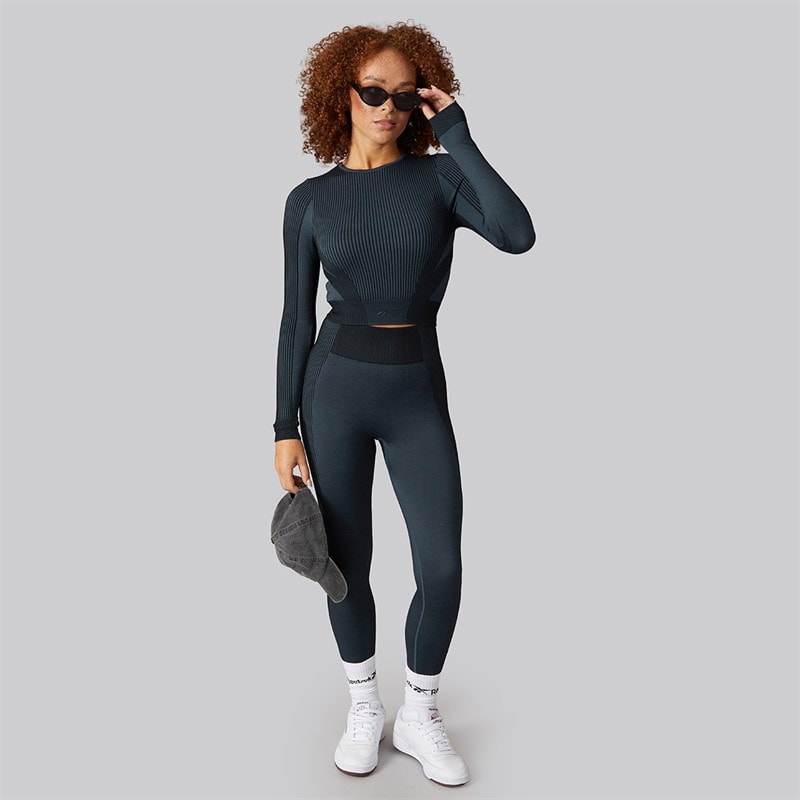 Reebok Womens RBK Lab Seamless Long Sleeve Top Black - Image 3