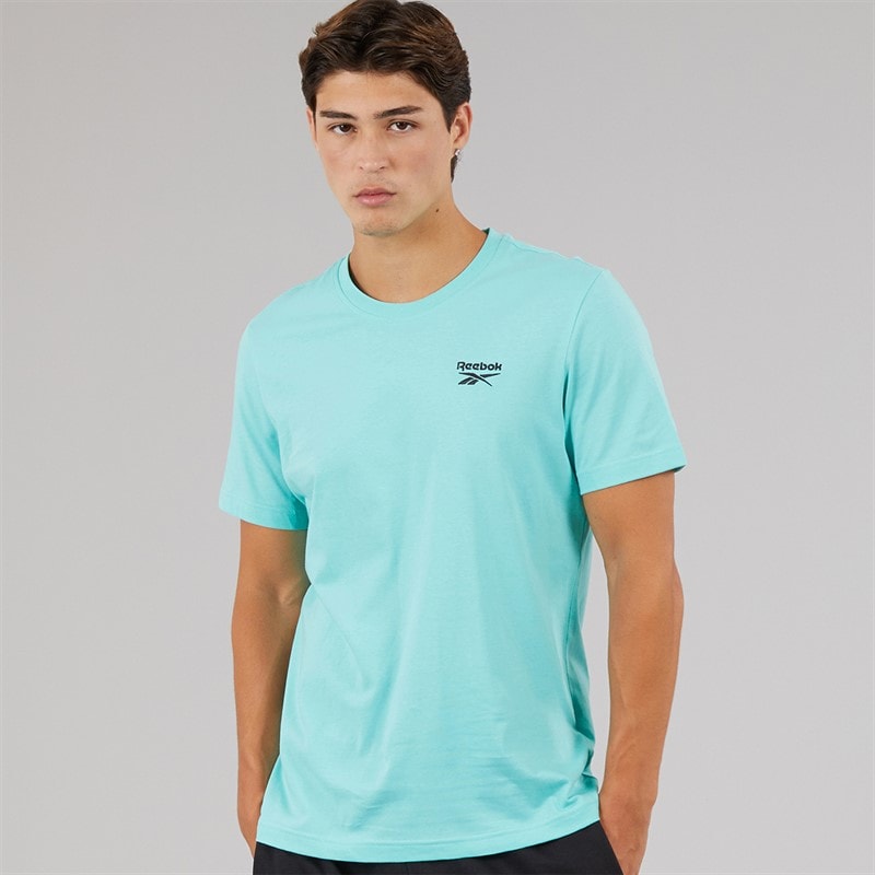 Reebok Mens Reebok Identity Small Logo T-Shirt Ai Aqua - Image 1
