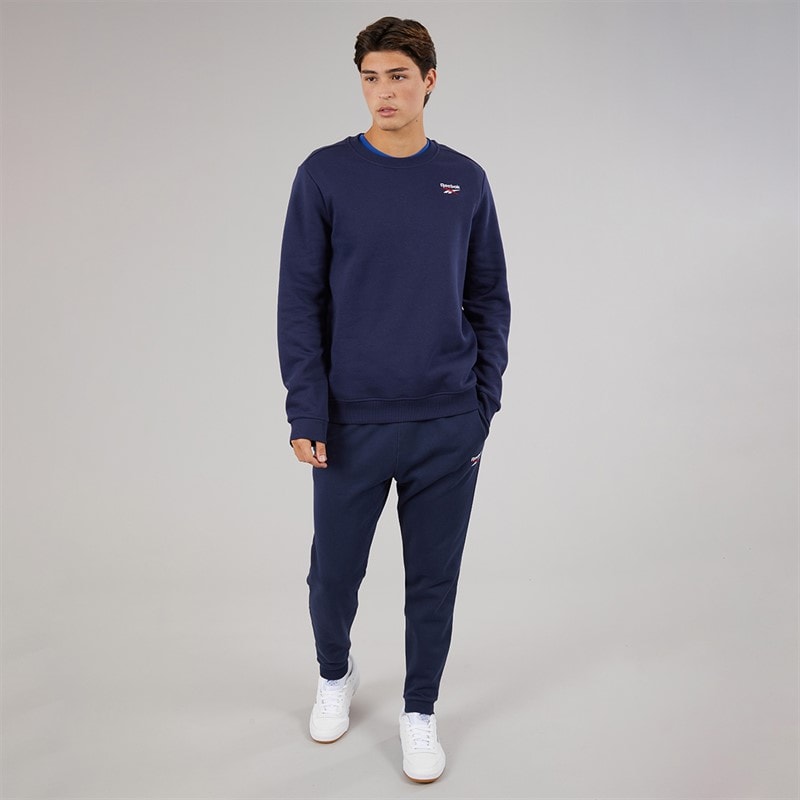 Reebok Mens Reebok Identity Small Logo Fleece Joggers Vector Navy/Vector Navy - Image 4