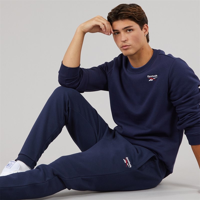 Reebok Mens Reebok Identity Small Logo Fleece Joggers Vector Navy/Vector Navy - Image 5