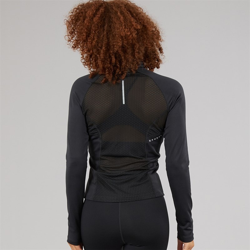 Reebok Womens Running 1/4 Zip Top Night Black - Image 2